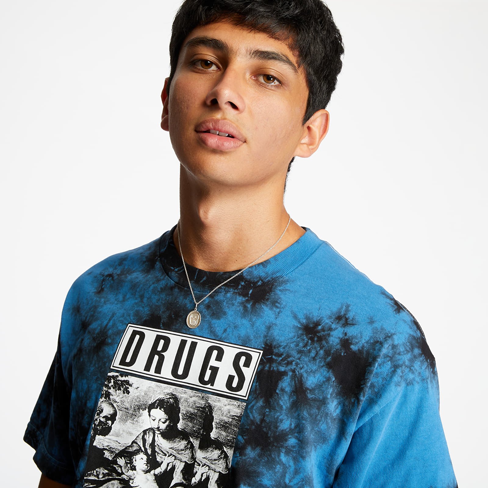 Marškinėliai PLEASURES Drugs Help Tee Blue/ Black
