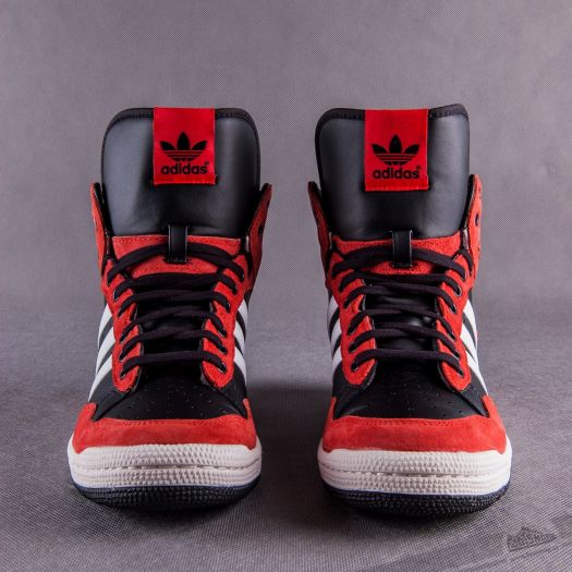 Adidas shoes high tops red and black deals
