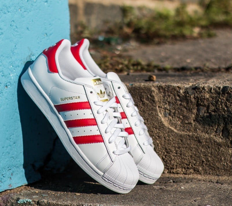 Herren Sneaker und Schuhe adidas Superstar Foundation Ftw White/ Scarlet/ Ftw White