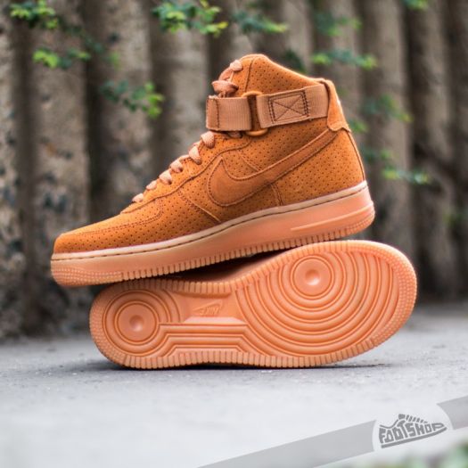 nike air force 1 high top brown suede