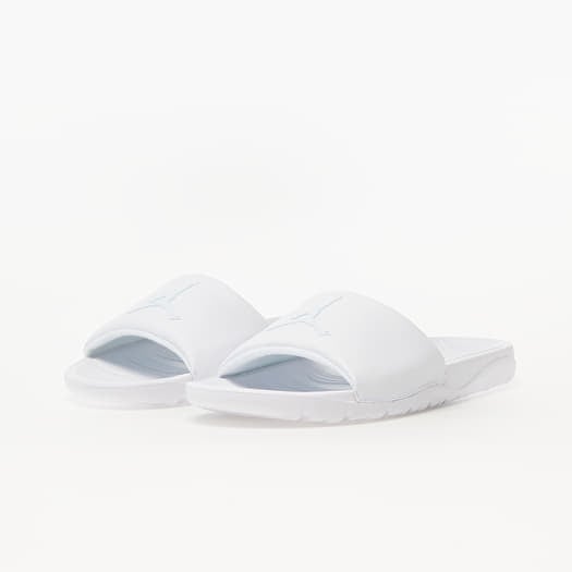 All white jordan slides deals