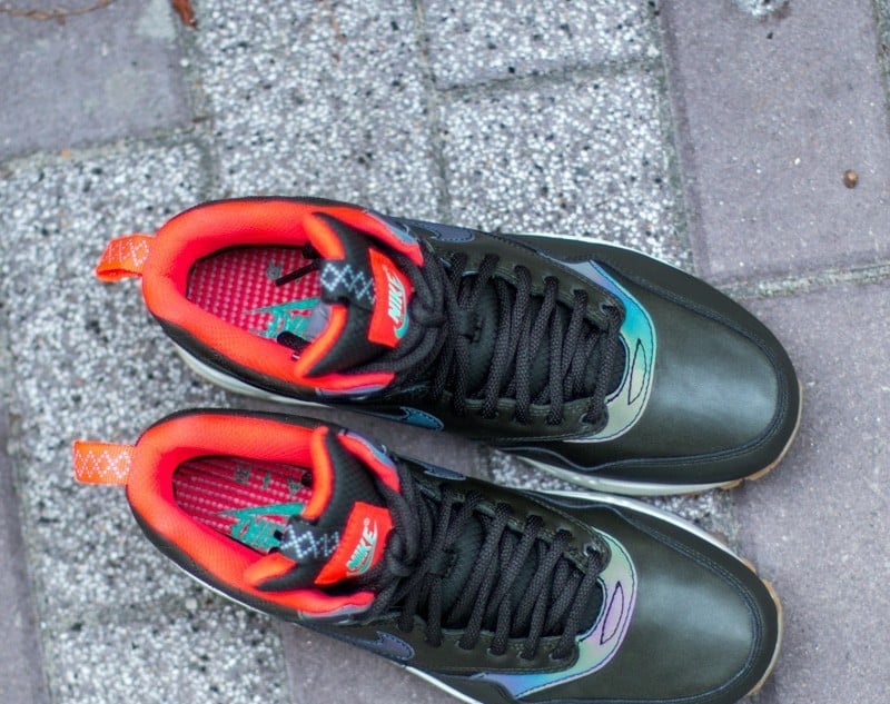 Sapatos de mulher Nike W Air Max 1 Mid SneakerBoot Reflect Sequoia/ Black- Bright Crimson- Mint