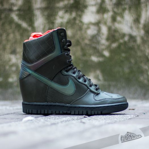 nike dunk high black bright crimson