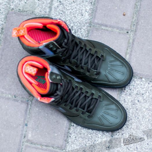 nike dunk high black bright crimson