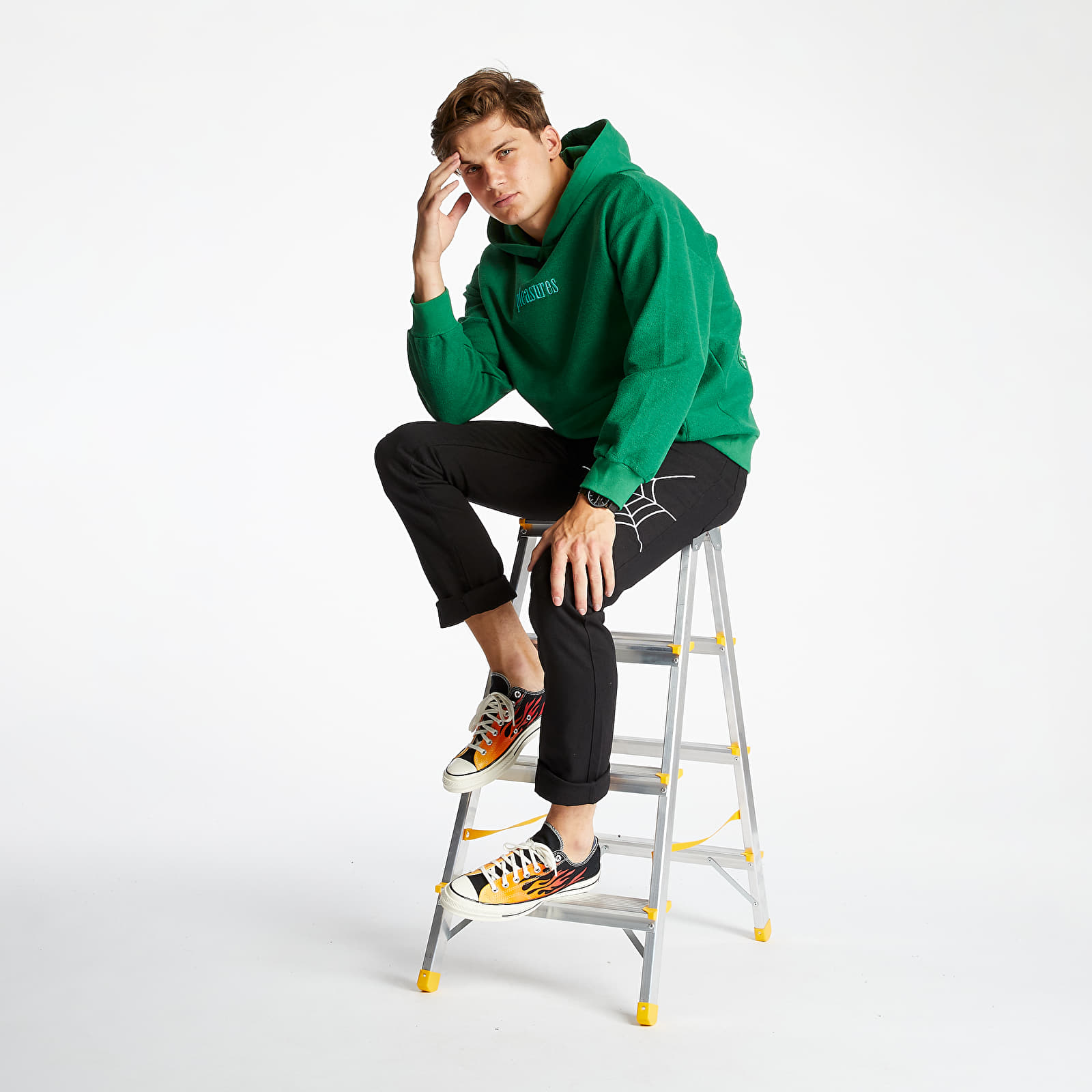 Pleasures logic online reverse terry hoodie