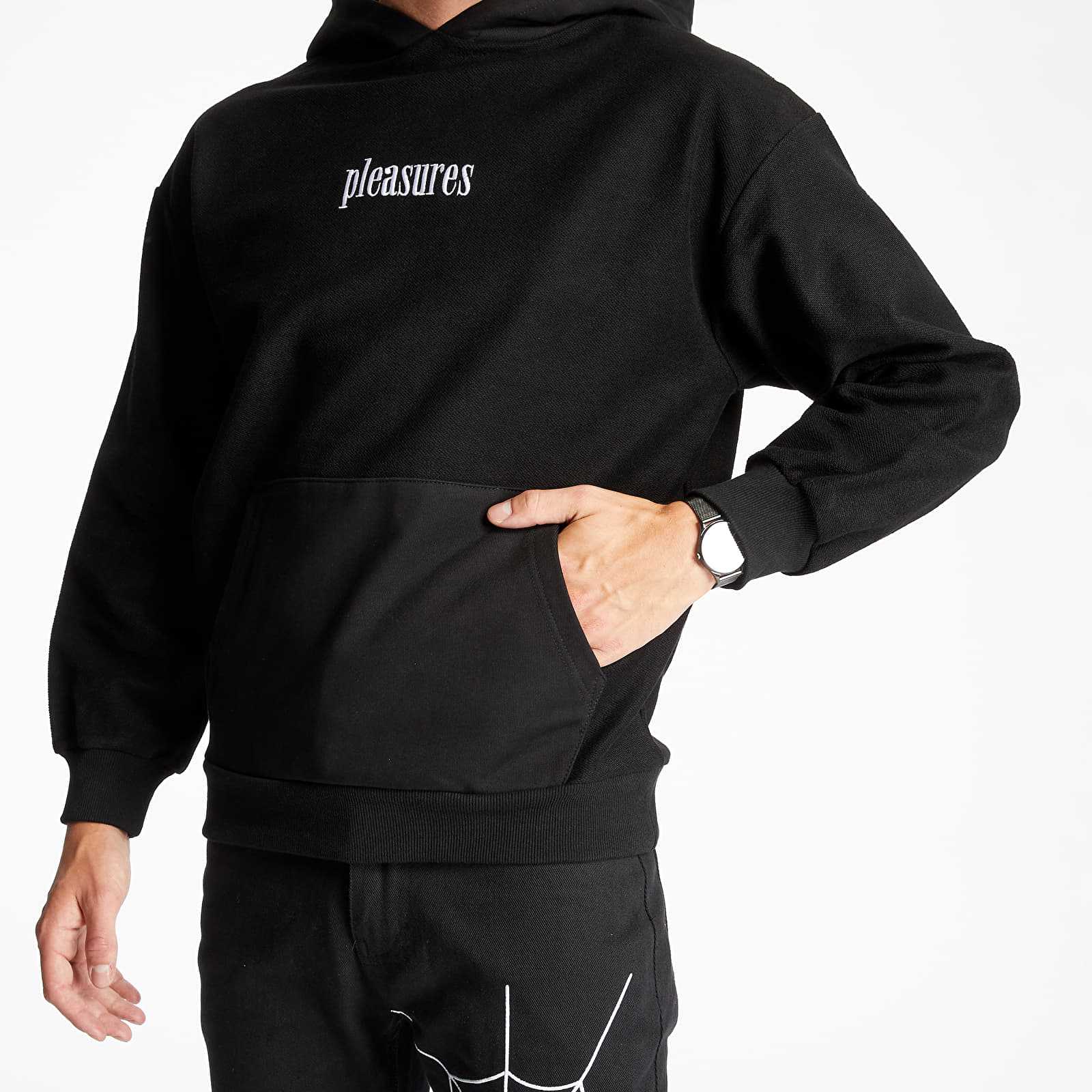 Hoodies and sweatshirts  PLEASURES Logic Reverse Terry Hoodie Black