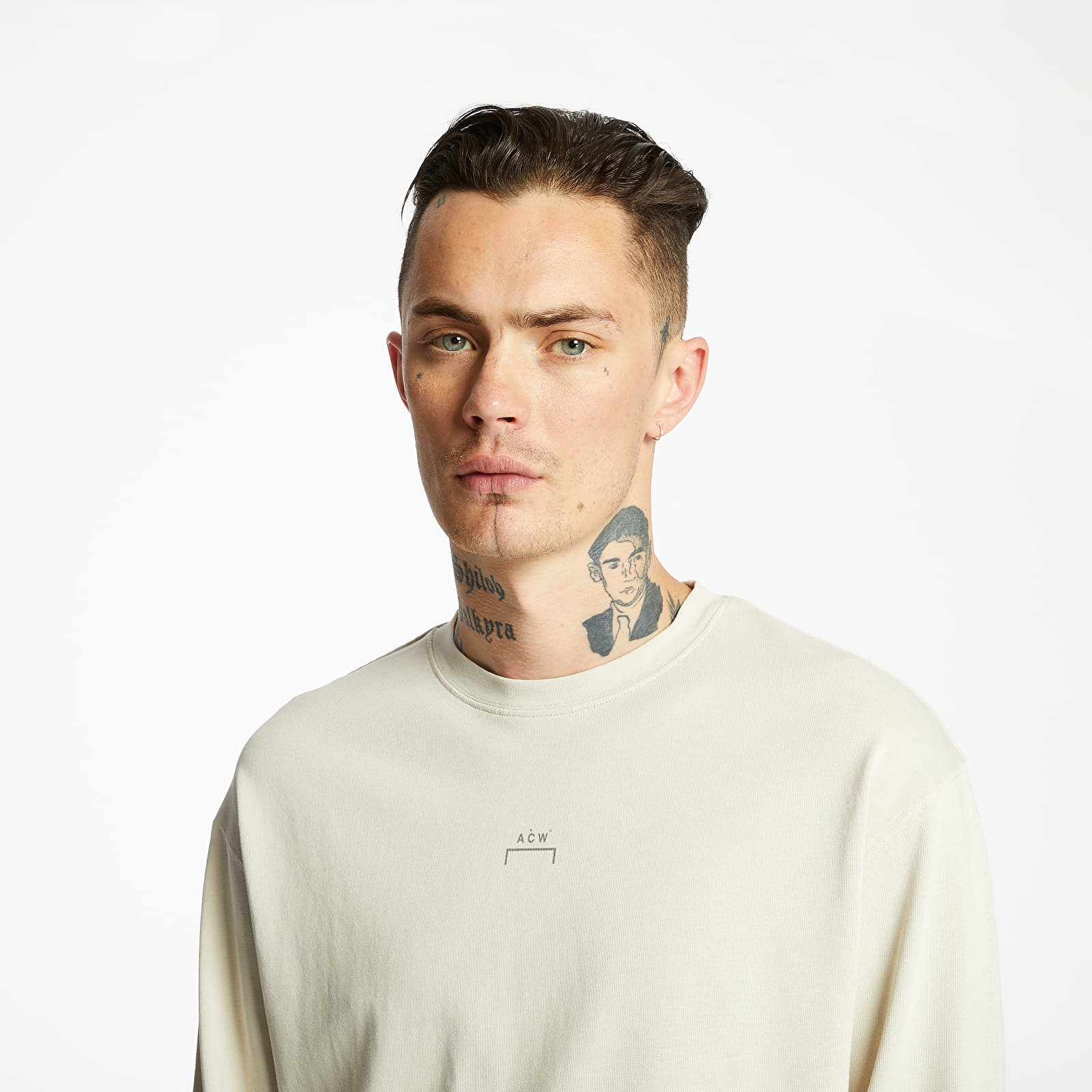 T-shirts A-COLD-WALL* Stencil Long Sleeve Tee Stone