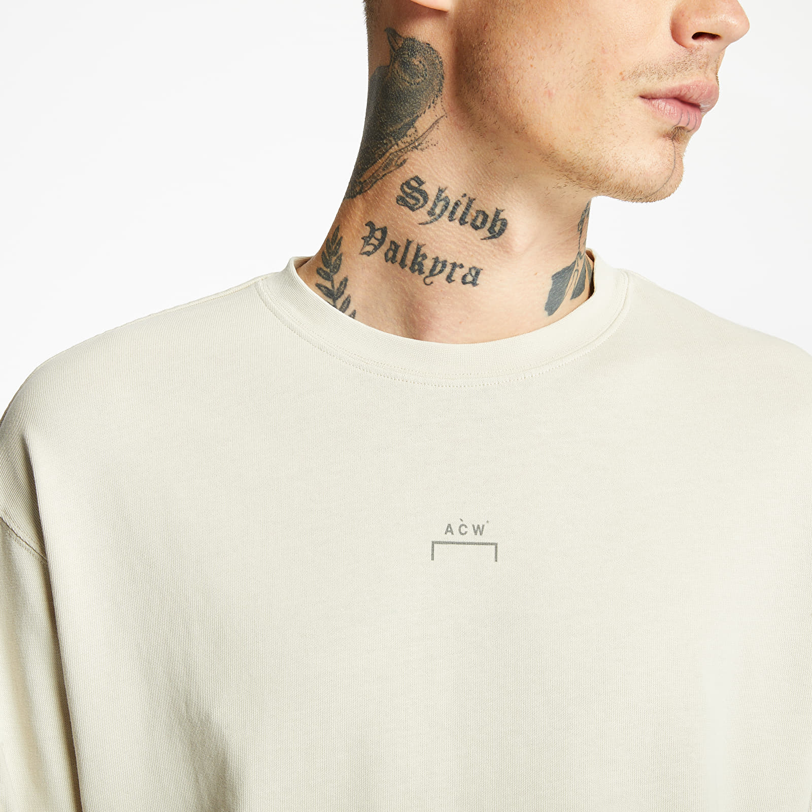 T-shirts A-COLD-WALL* Stencil Long Sleeve Tee Stone