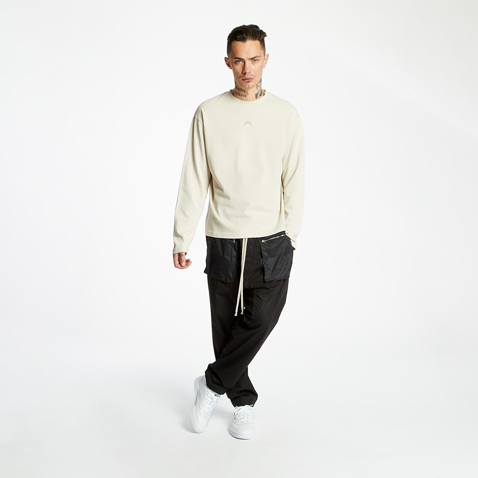 T-shirts A-COLD-WALL* Stencil Long Sleeve Tee Stone