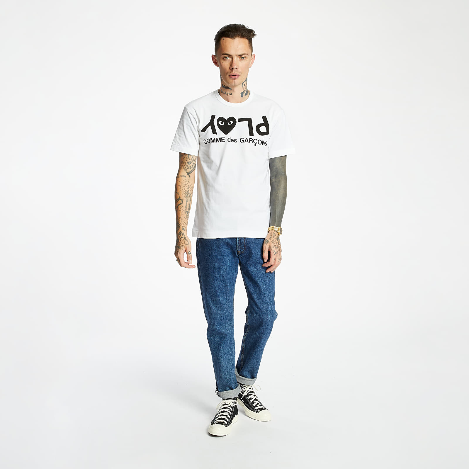 Trička Comme des Garçons Play Tee White/ Black