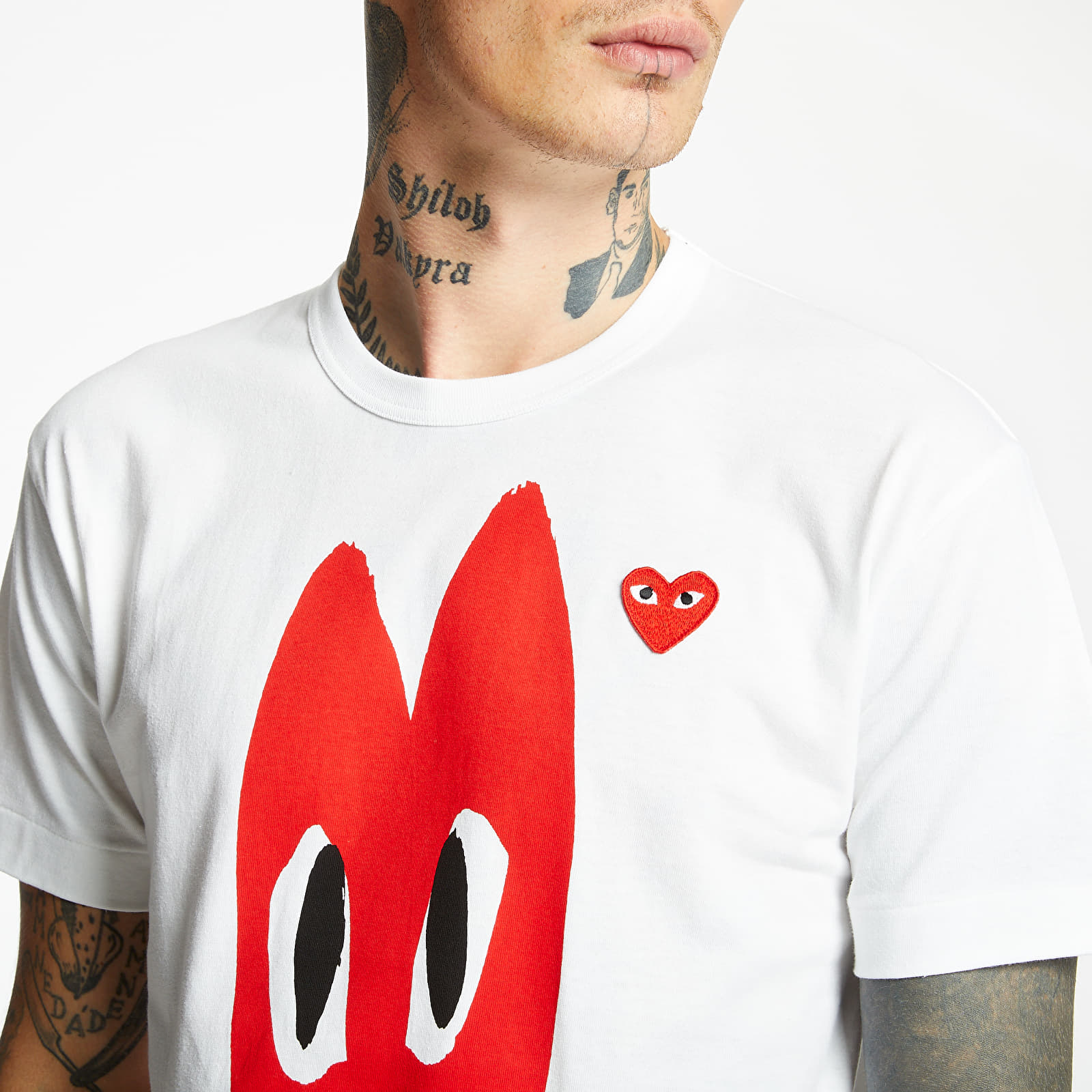 T-shirts Comme des Garçons PLAY Tee White/ Red