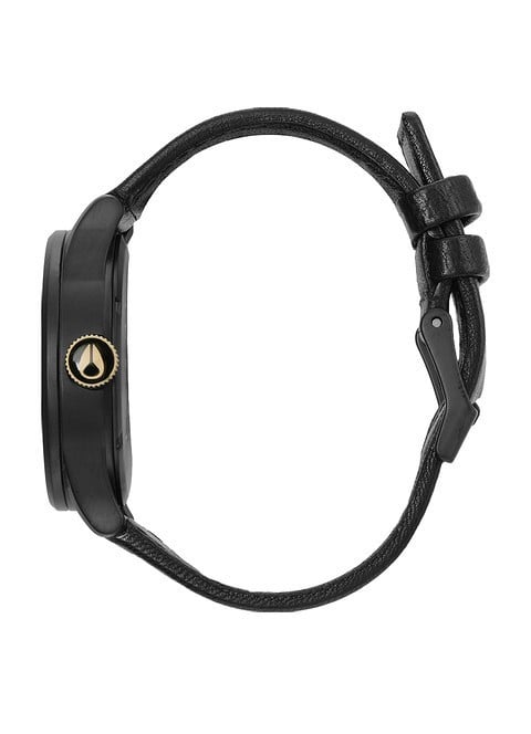 Laikrodžiai Nixon Sentry Leather Matte Black/ Gold