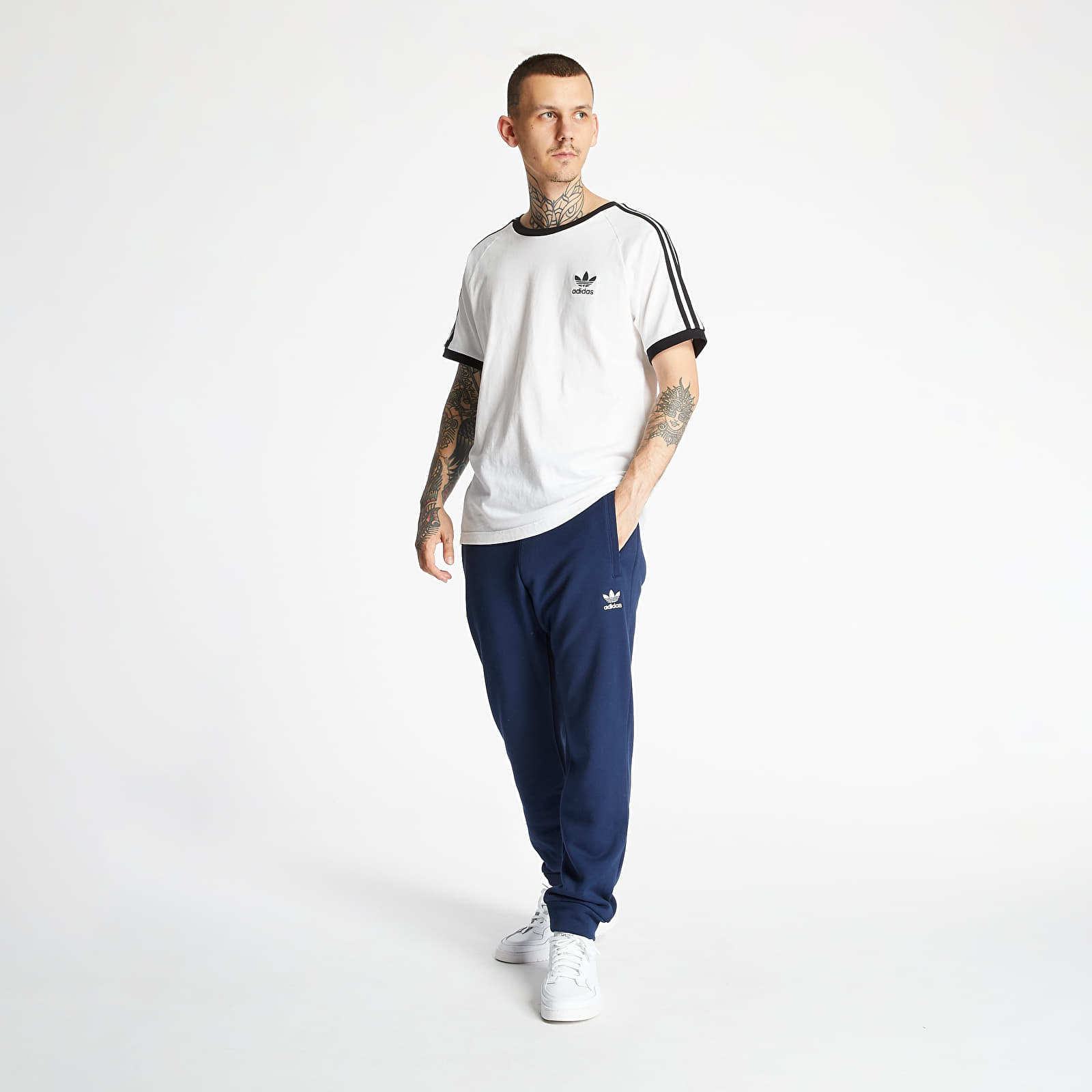 Adidas trefoil joggers navy outlet