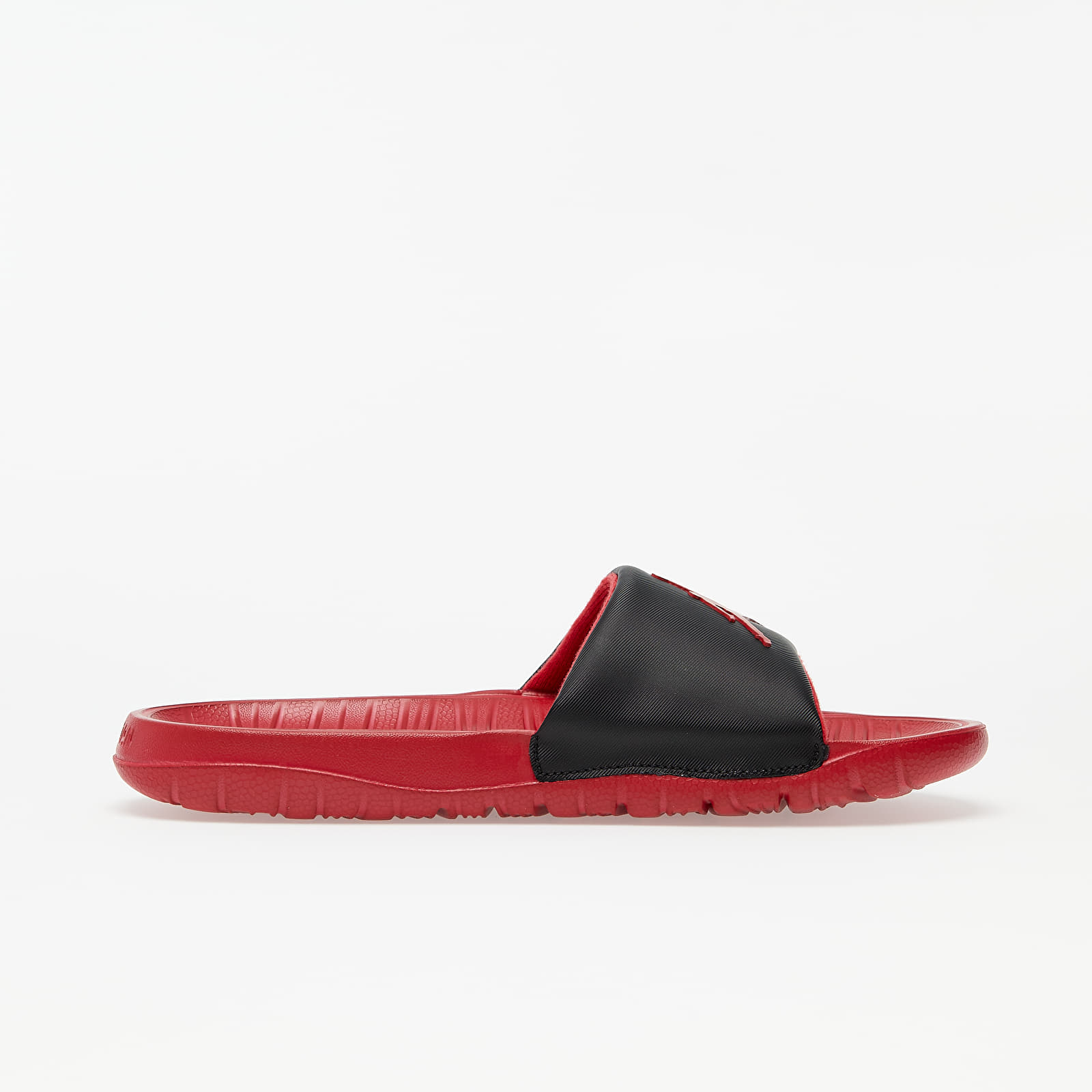 Red and black jordan slides deals