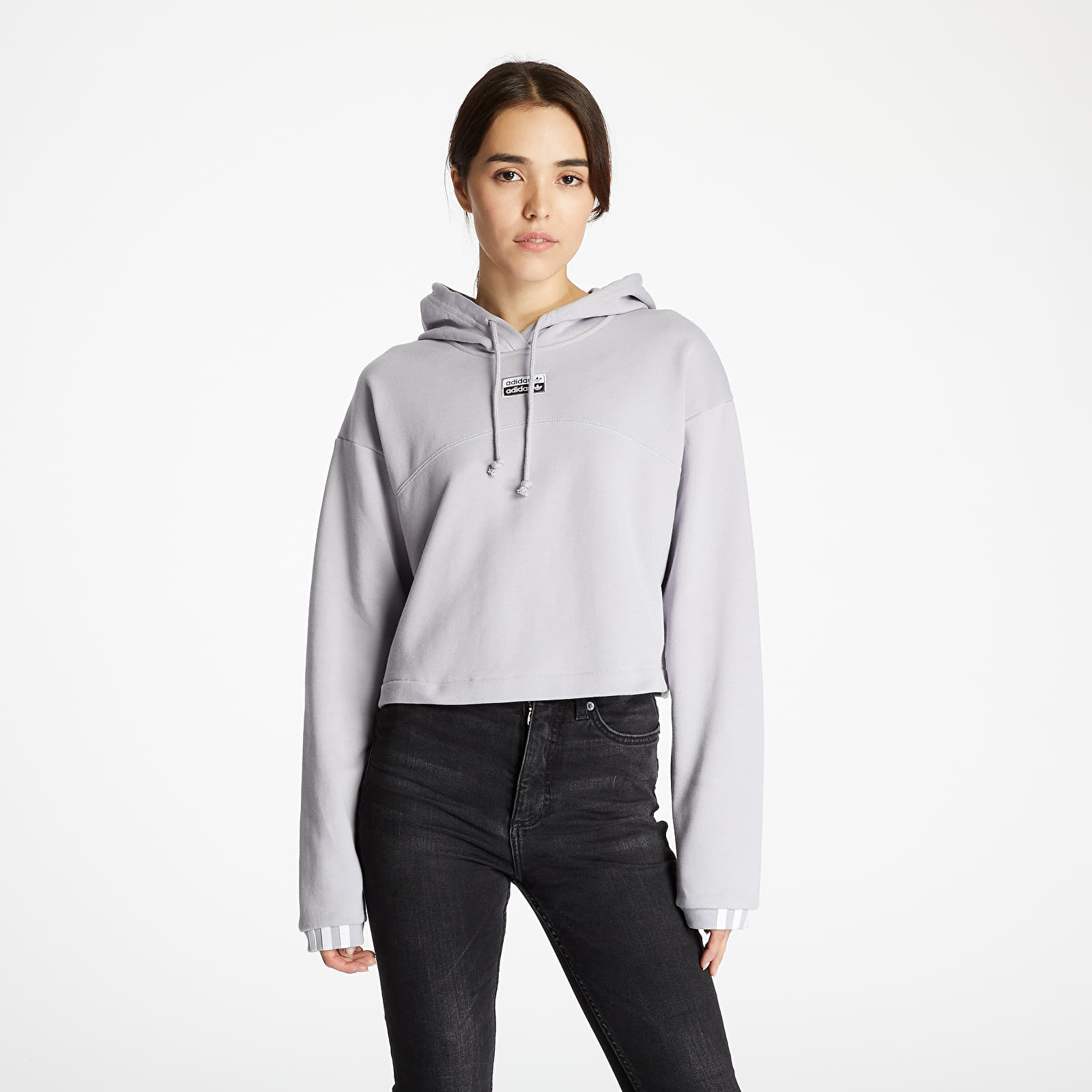 Mikiny adidas R.Y.V. Cropped Hoodie Glory Grey