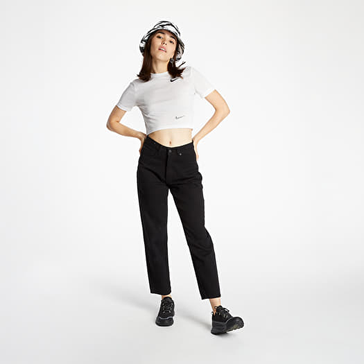 T shirts Nike Sportswear Slim Fit Crop Top White Black Footshop