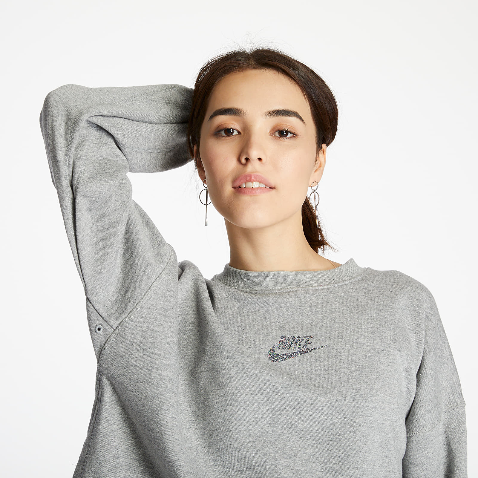 Džemperiai su gobtuvais ir džemperiai Nike Sportswear Crewneck Dk Grey Heather/ Multi Color