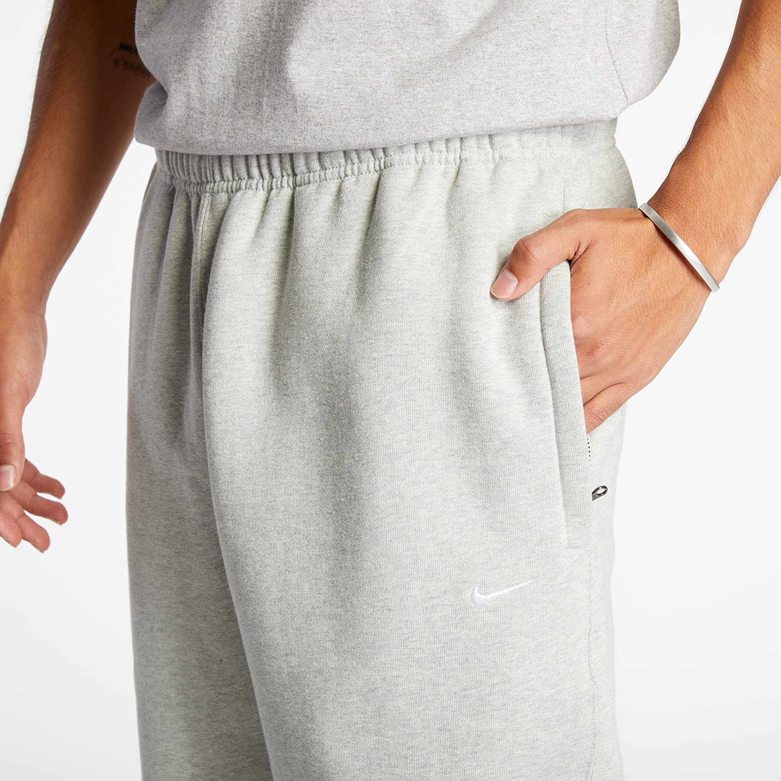 Pantalones NikeLab Fleece Pants Grey Heather/ White