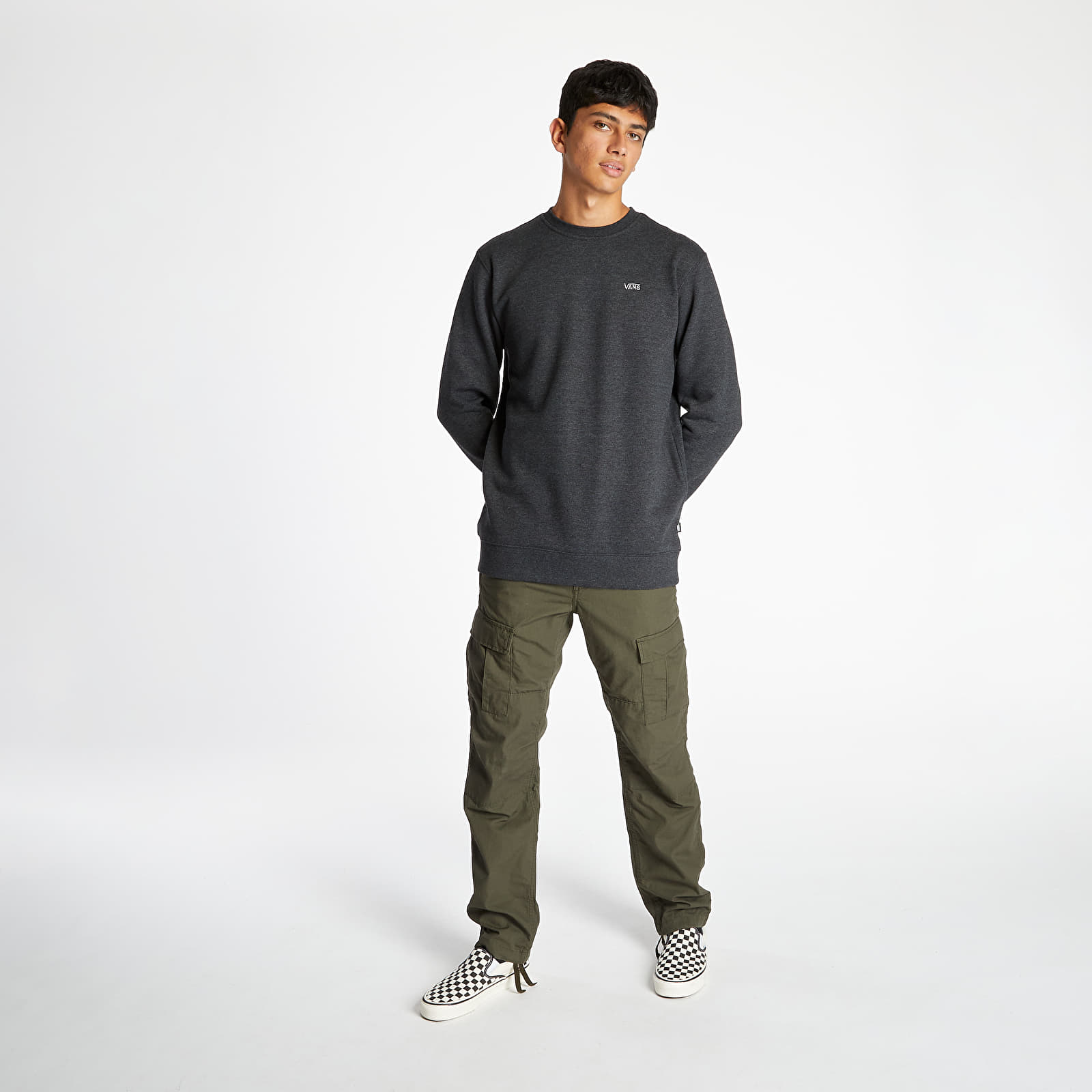 Sudaderas Vans Basic Crew Fleece Black Heather