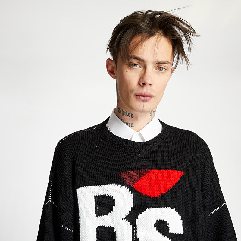 RAF SIMONS 22AW ルーズフィット ジャカード RSニットセーター RAF SIMONS Oversized RS Sweater Black | Footshop