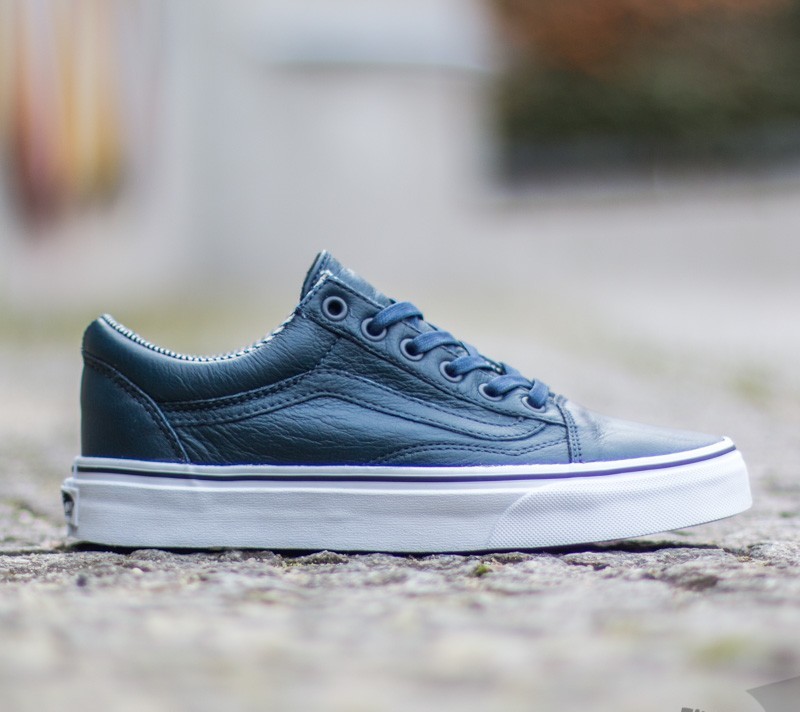 Vans old skool dress blue leather on sale