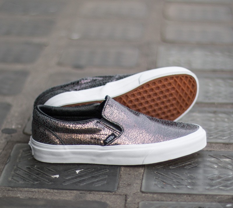 Scarpe donna Vans Classic Slip-On Cracked Metallic
