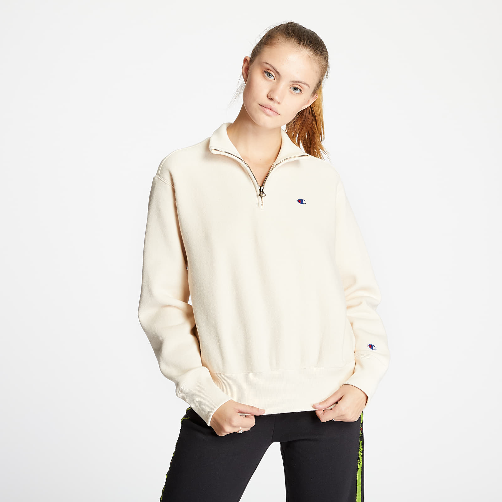 Džemperiai su gobtuvais ir džemperiai Champion Zip Pullover Beige