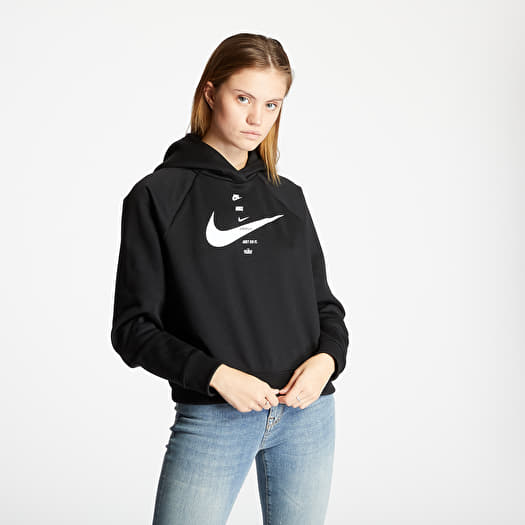 Black nike sweatshirt top with white swoosh