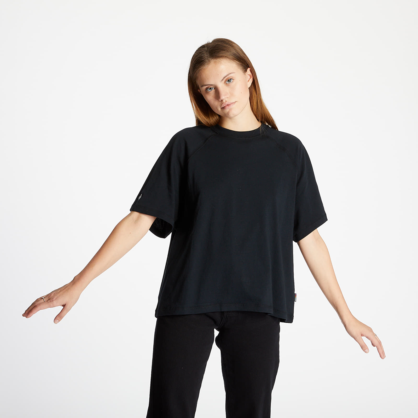 Men s T shirts Converse Shapes Triangle Raglan Tee Black Footshop
