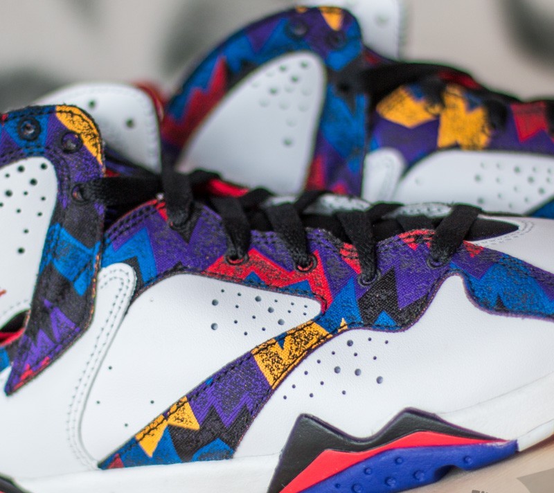Women's shoes Air Jordan 7 Retro (BG) White/ University Red-Black-Bright Concord