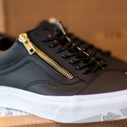 Vans old skool on sale zip leather black