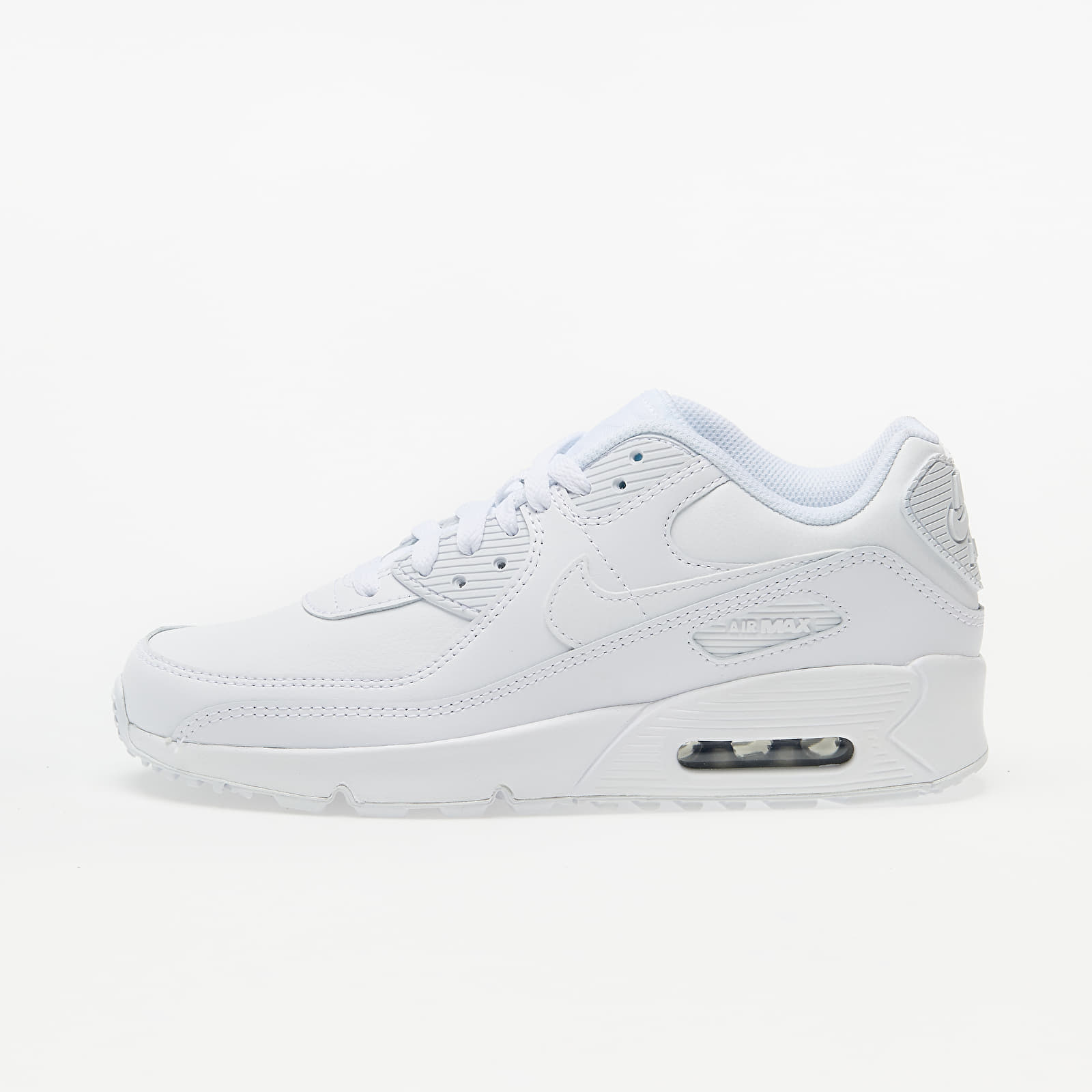Gyerek sneakerek and cipők Nike Air Max 90 Leather (GS) White/ White-Metallic Silver-White