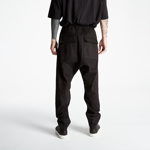 Rick Owensリックオウエンス　drawstring cargo long 正規店出品】RICK OWENS 09 DRAWSTRING LONG PANTS BLACK (RICK