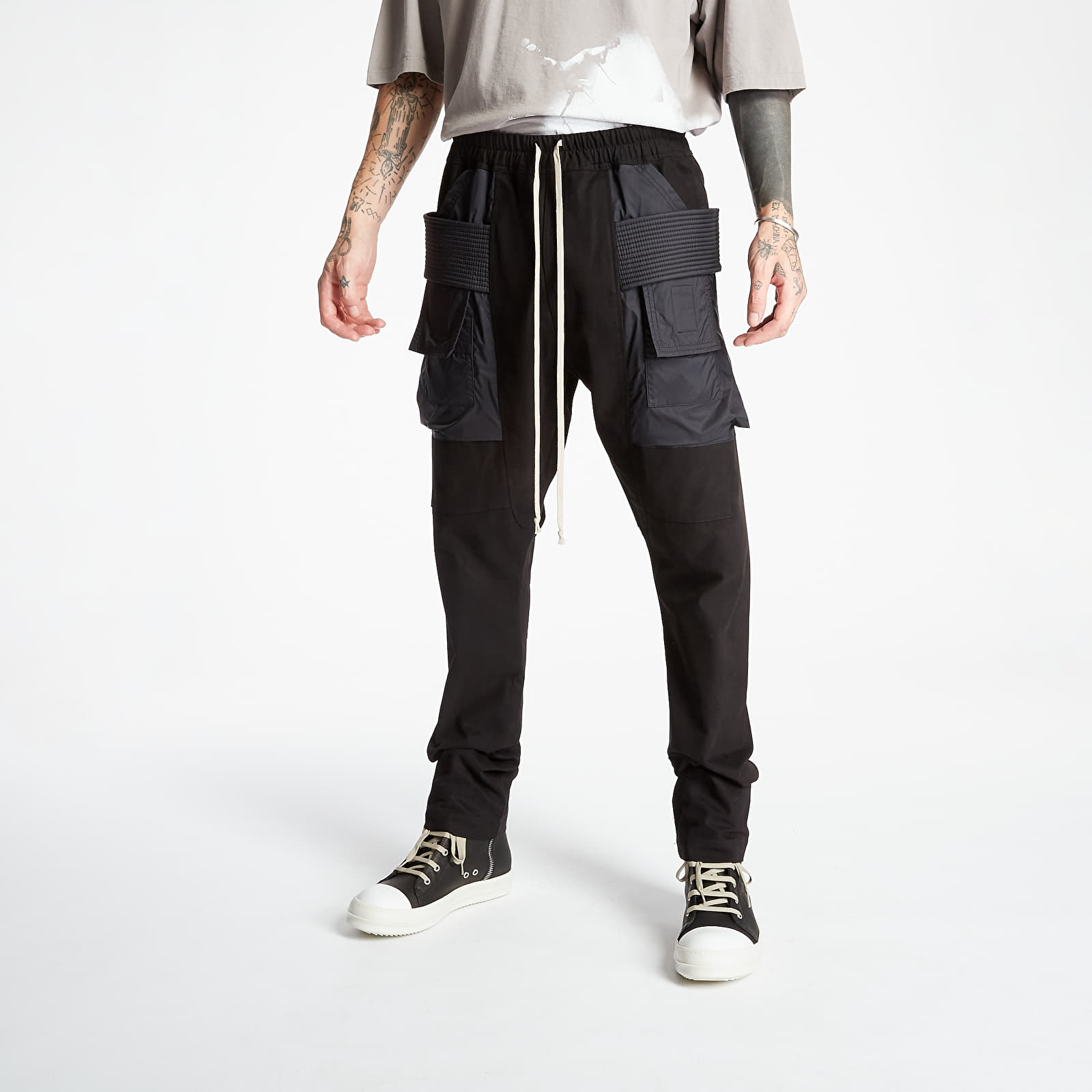Pants Rick Owens DRKSHDW Creatch Cargo Drawstring Pants Black