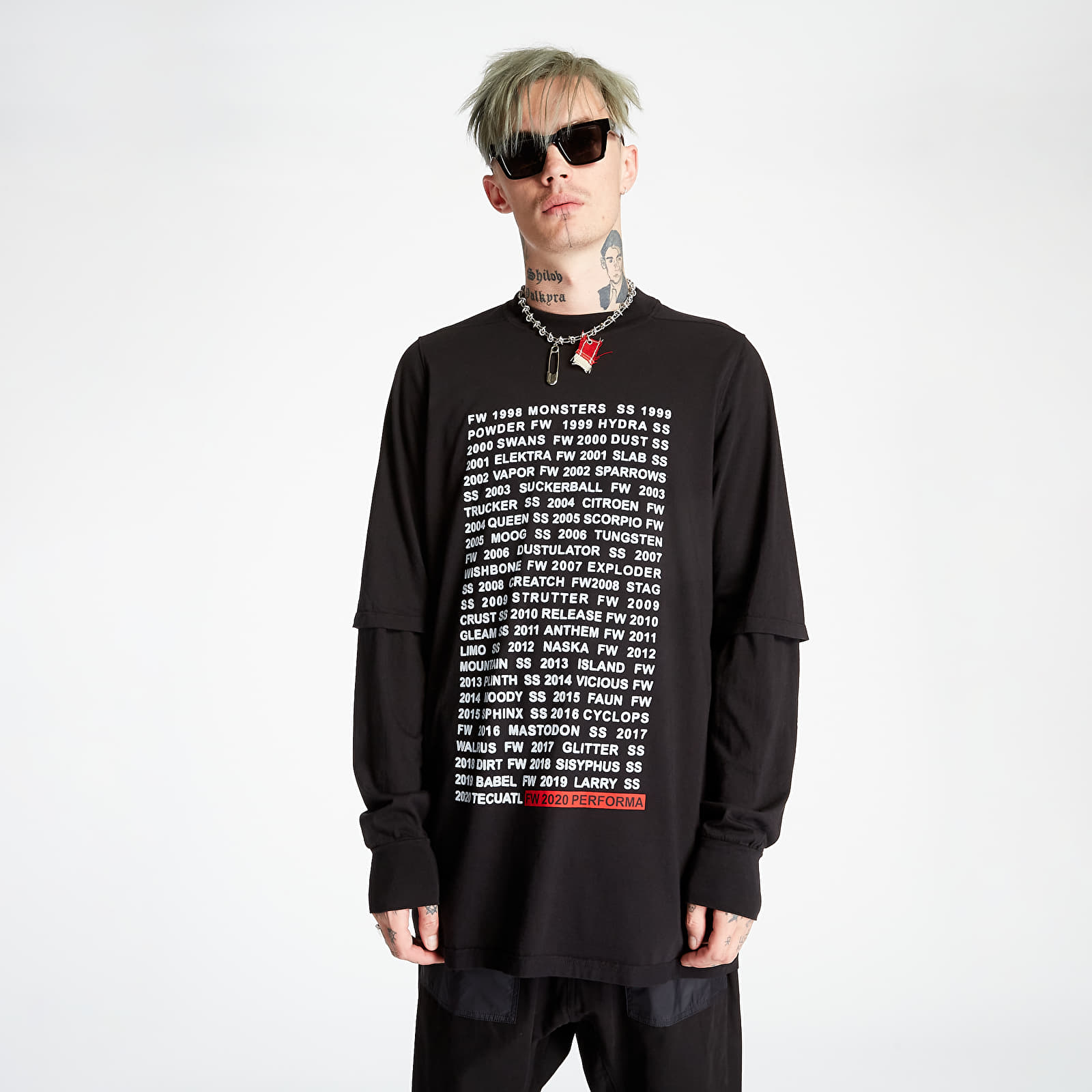 Camisetas Rick Owens DRKSHDW Hustler Tee Black/ Chalk White