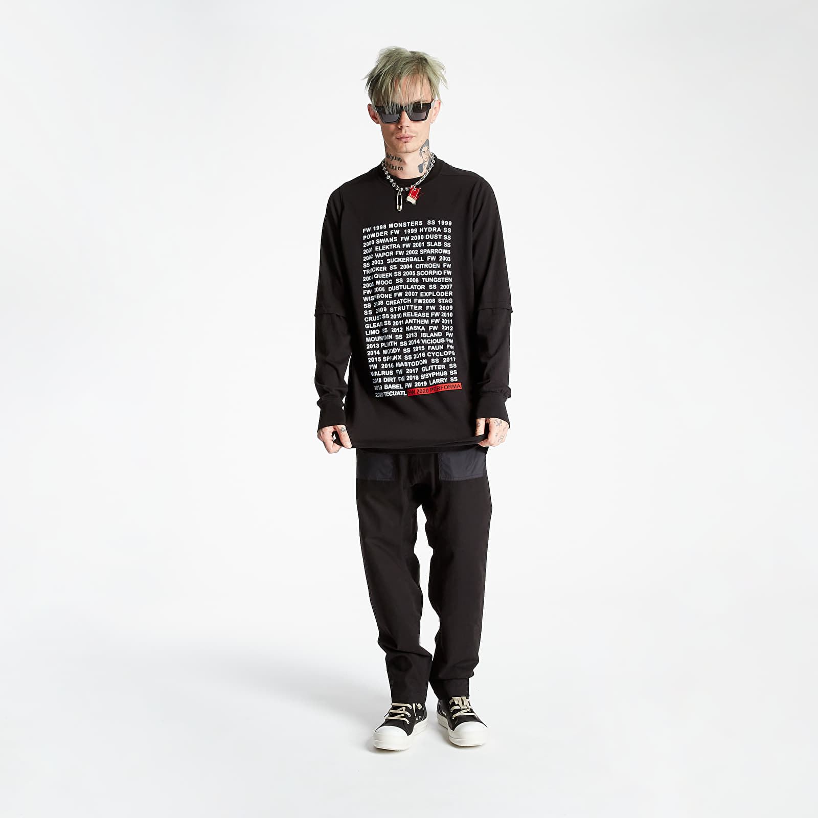 Camisetas Rick Owens DRKSHDW Hustler Tee Black/ Chalk White