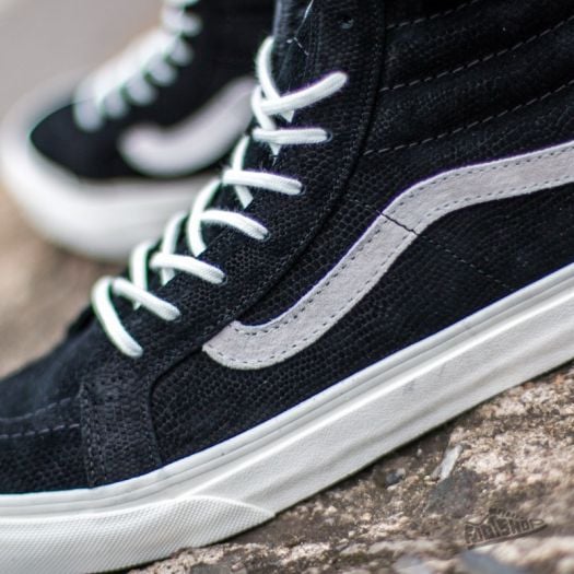 Vans Sk8 Hi Slim Zip Lizard Emboss Black Blanc De Blanc