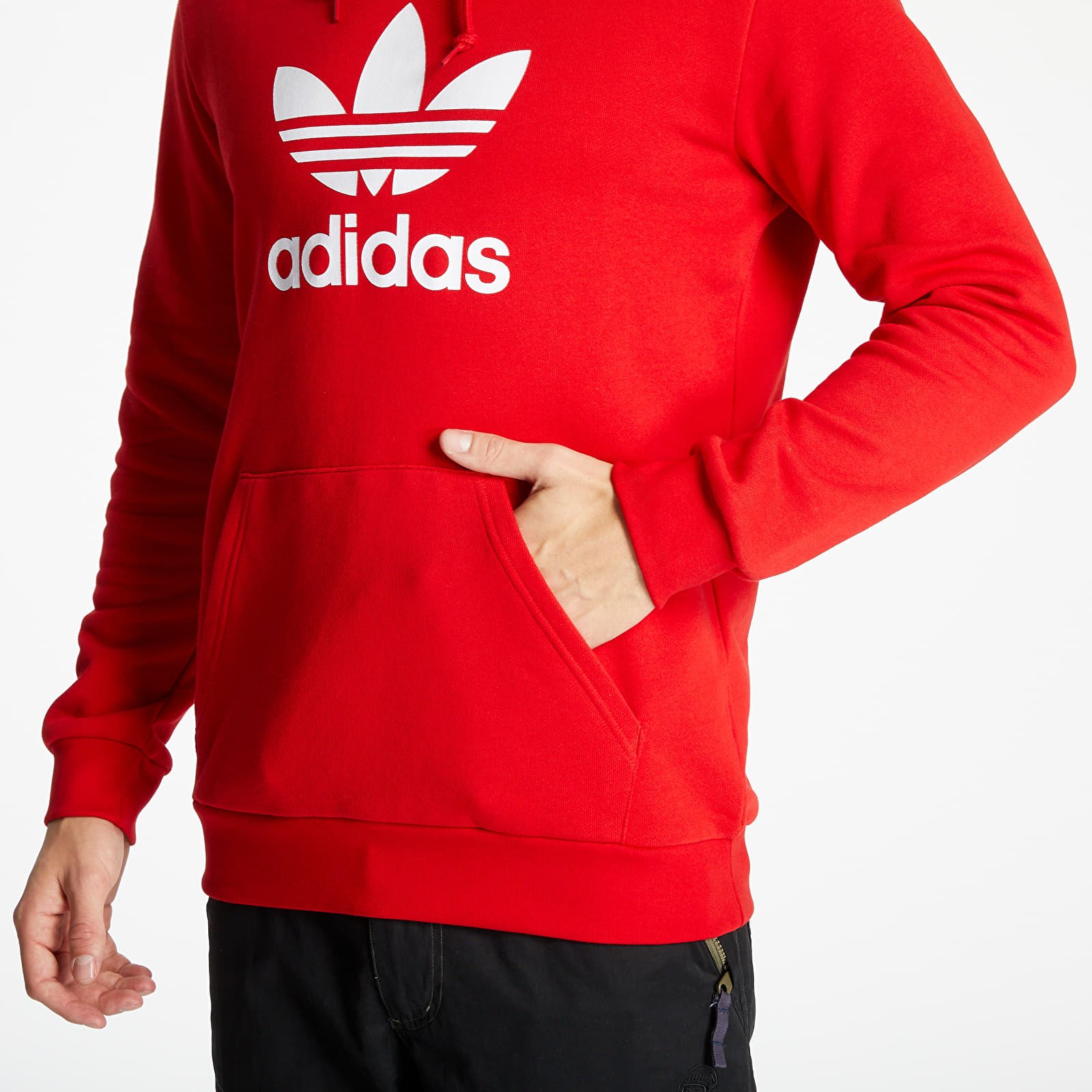 Džemperiai su gobtuvais ir džemperiai adidas Trefoil Hoodie Scarlet