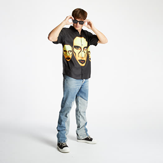 PLEASURES x Marilyn Manson Button Down Shirt Black | Footshop