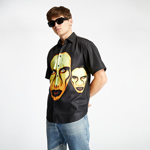 PLEASURES x Marilyn Manson Button Down Shirt Black | Footshop