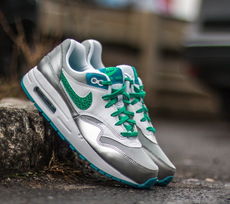 Damesschoenen Nike Air Max 1 (GS) White/ Blue Lagoon-Electric Green |  Footshop