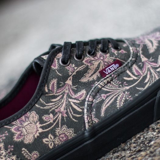 Women s shoes Vans Authentic Slim Suede Floral Black Blanc De Blanc Footshop