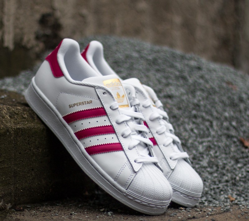 Adidas superstars cheap white and pink