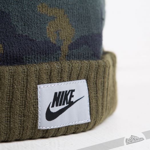 Hat Nike Camo Pom Beanie Green