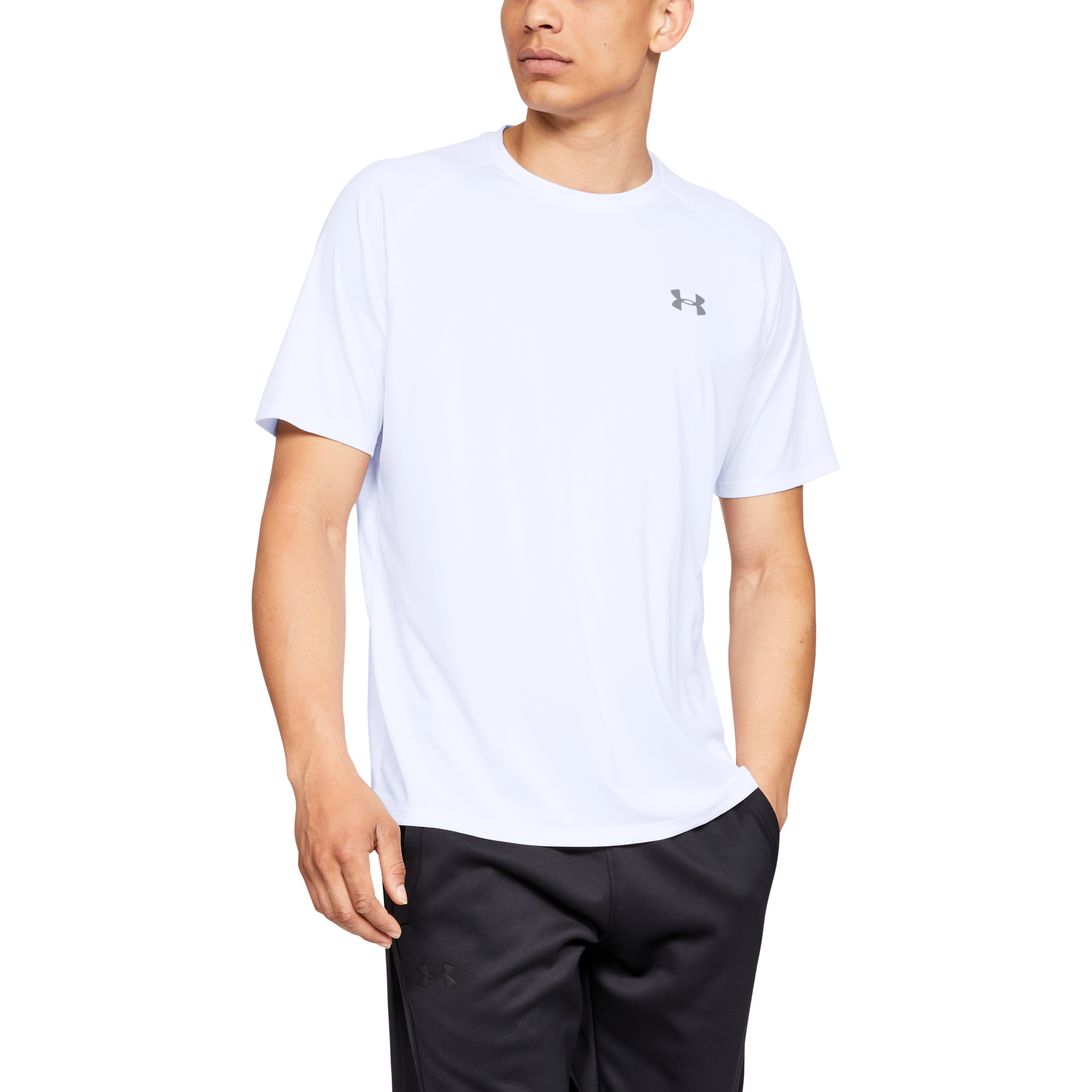 T-Shirts Under Armour Tech 2.0 SS Tee White/ Overcast Gray