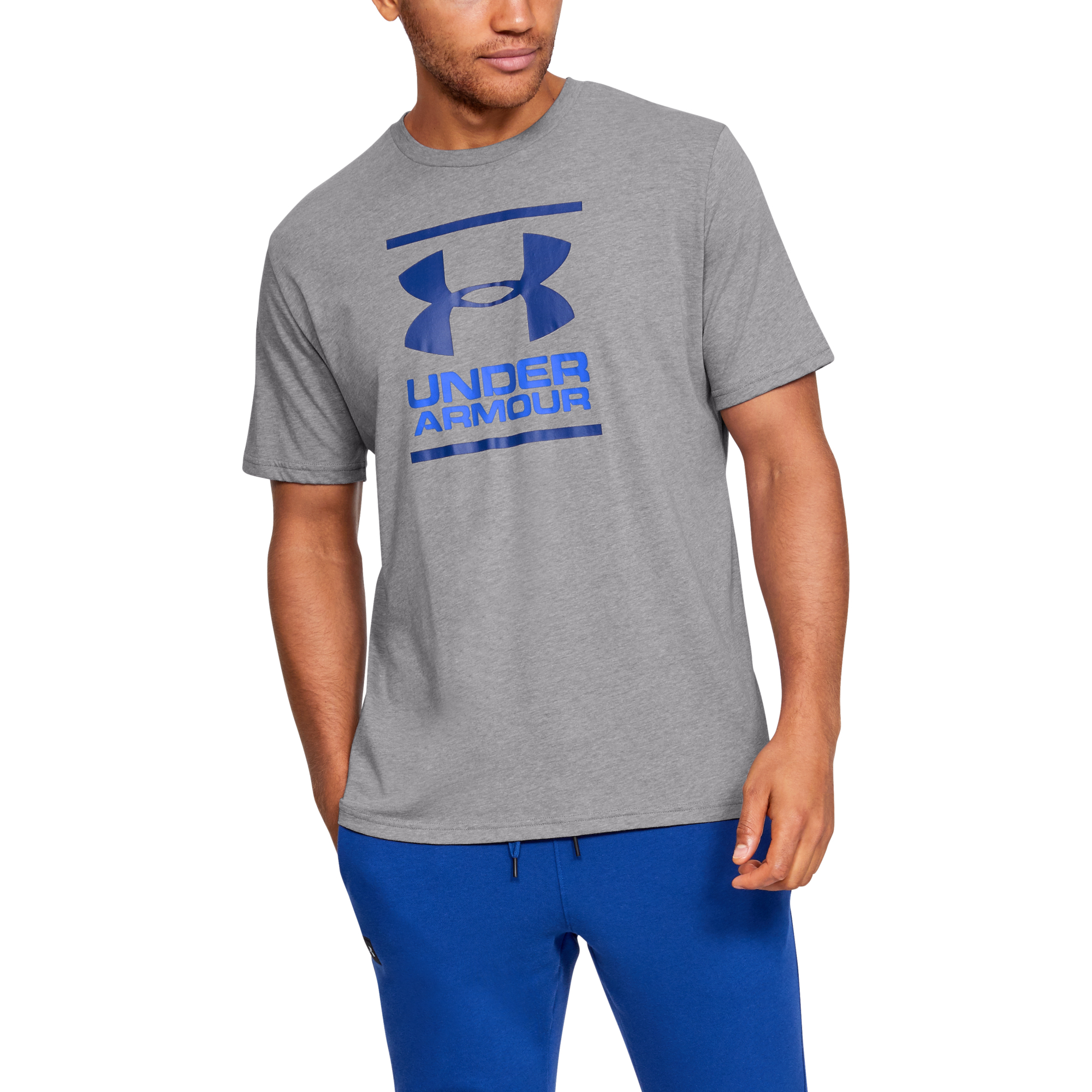 Tricou Under Armour Gl Foundation SS T Steel Light Heather/ Versa Blue/ American Blue