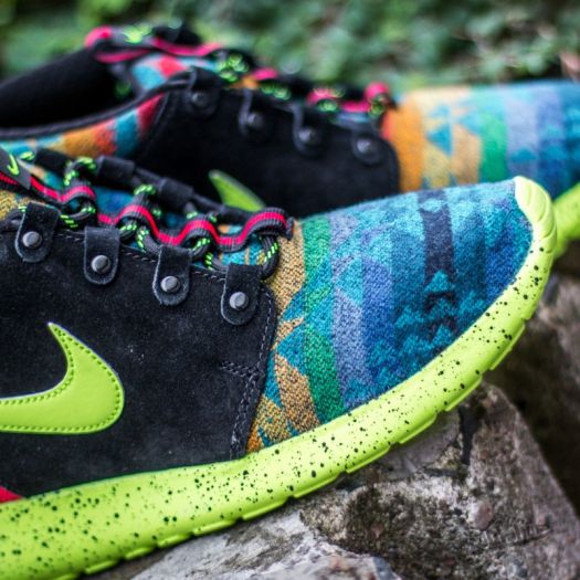 Nike roshe run floral deals femme bleu