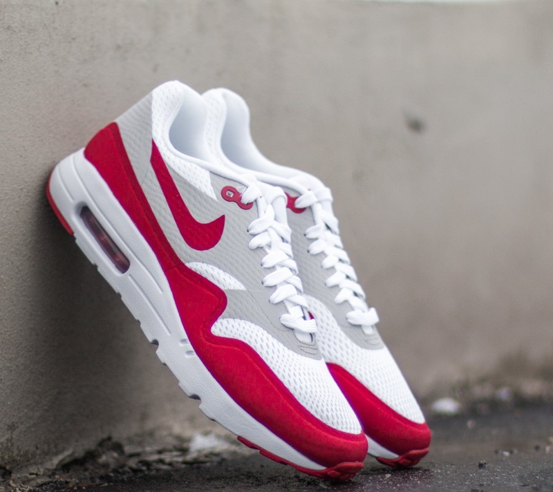 Nike air max 1 essential white grey red clearance