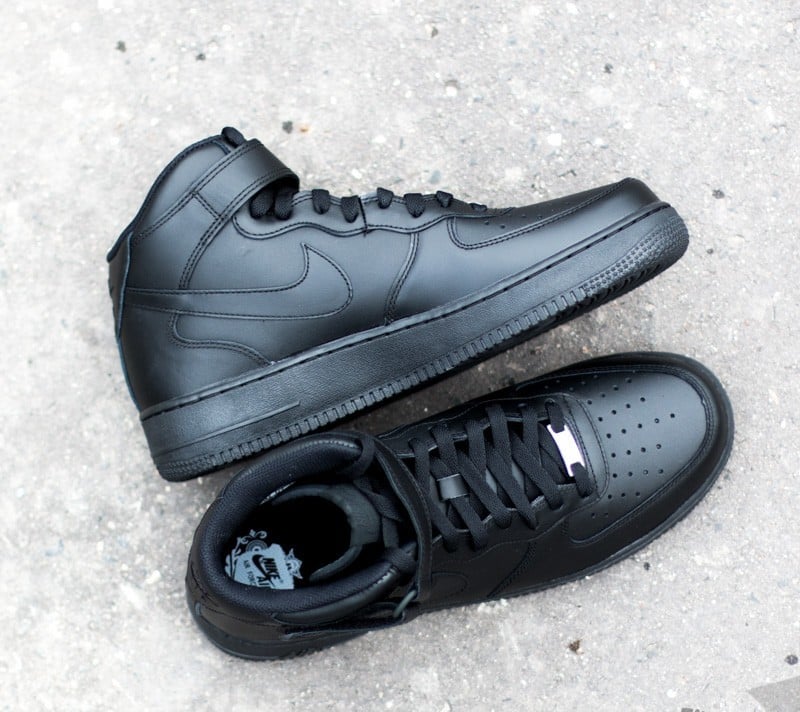 Women s shoes Nike Wmns Air Force 1 Mid 07 LE Black Black Footshop