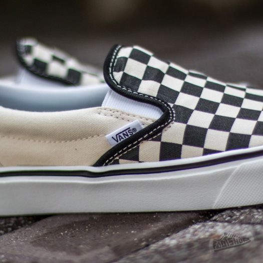 Men s shoes Vans Slip On Lite Checkeboard Black Classic White
